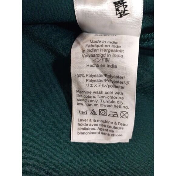 J. Crew Drapey Ruffleneck Top‎ in 365 Crepe Womens XS Forest Green Forestcore - Picture 7 of 9